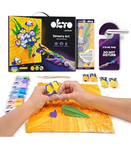 OKTO Joy DIY 3D-Malerei, 21 x 21 cm, lufttrocknender Ton, ideal für Erwachsene und Kinder, perfekt für kreative Kunstprojekte und Heimdekoration