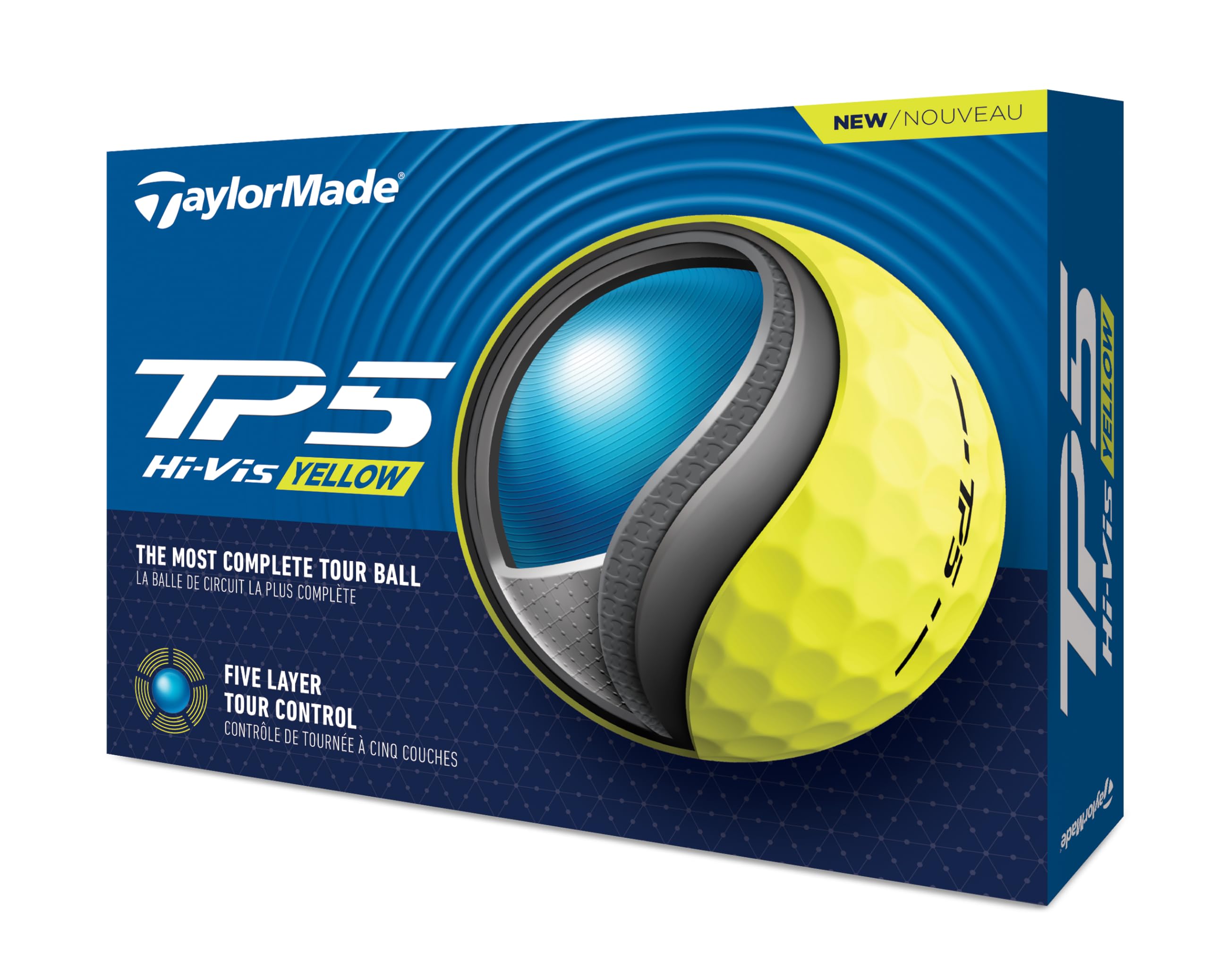 TaylorMade TM24 TP5 Golf Balls 12 Ball Pack Yellow