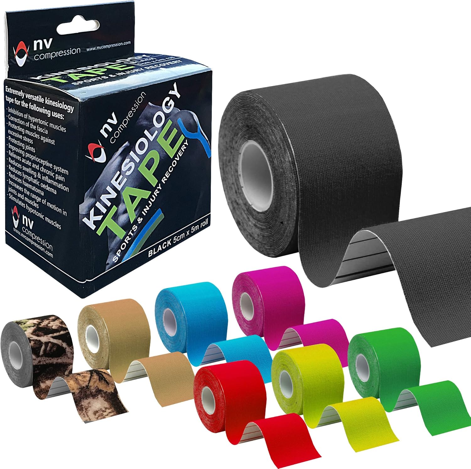 NV Compression Kinesiology Tape 5m Roll of Elastic Muscle Support