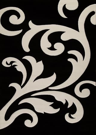 Design Teppich Indus 8432 Maschinengewebt Handcarved Schwarz