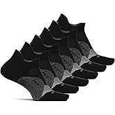 Feetures Elite Light Cushion No Show Tab - Running Socks for Men & Women - Athletic Compression Socks - Moisture Wicking - Medium, New Black-6Pack