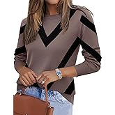 Zeagoo Womens 2026 Fall Sweaters Long Sleeve Tops Classic Crew Neck Pullover Sweaters Loose Dressy Casual Basic Clothes