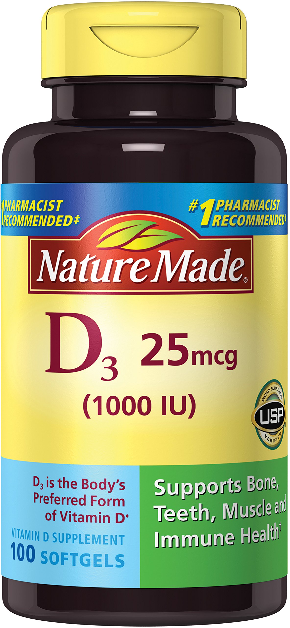 Nature Made Vitamin D3 1000 IU Softgels, 100 Ct Pricepulse