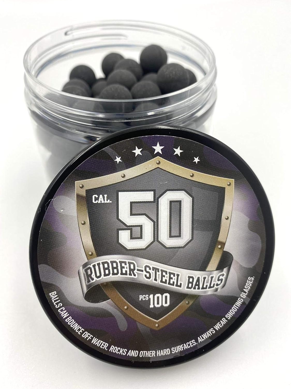 KATIX 100 x Premium Quality Hard Mix Rubber Steel Balls Paintballs Reballs for Shooting Training and Defense in 50 cal. 50 S - Image 3