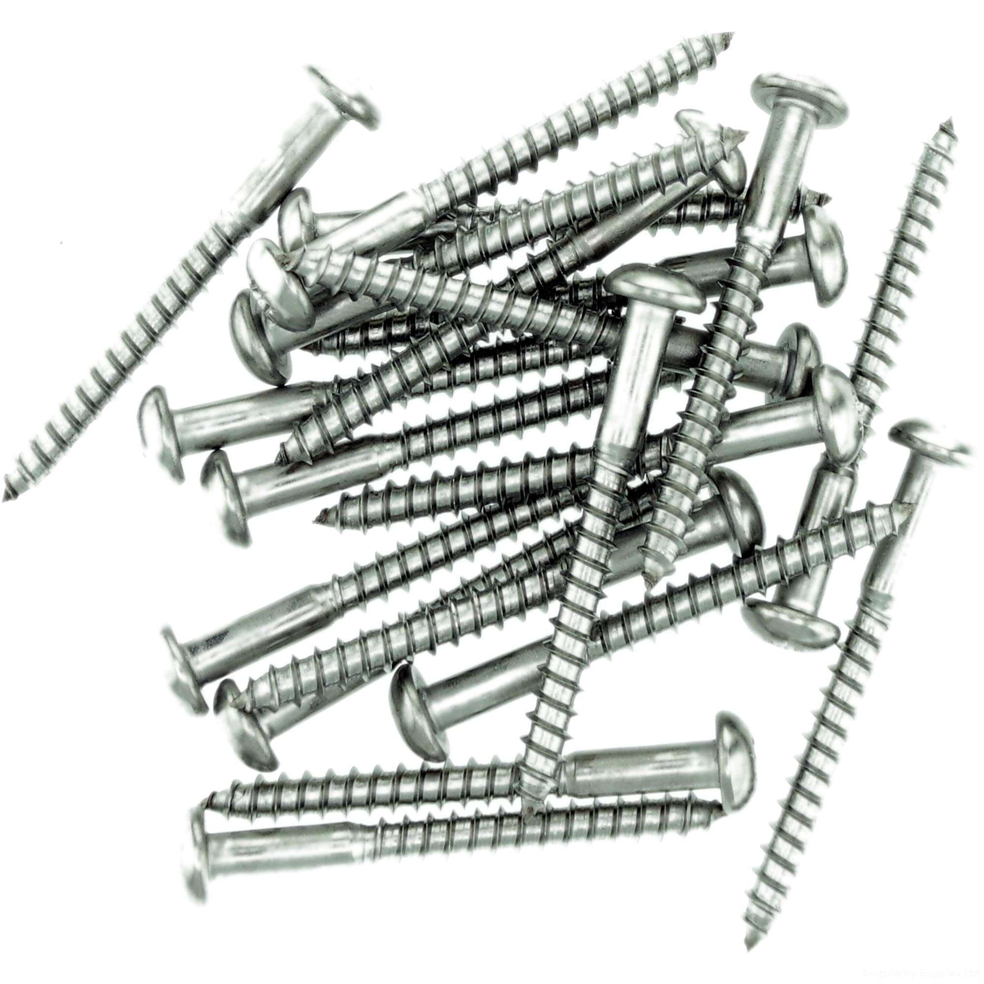 No.4 x 0.78 (3.0mm x 20mm) Pozi Pan Wood Screw - Stainless Steel (A2) (Pack of 20)