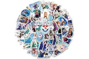 JJLIN 50Pcs Frozen Stickers Waterproof Vinyl Stickers for Water Bottle Luggage Bike Car Decals Anna and Elsa Stickers for Kids(Frozen)