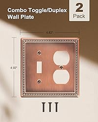 TREEWELL 2-Pack Combo Toggle/Duplex Light Switch