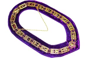 DEURA Masonic Collar Cryptic Royal Select Master GOLD PLATED // PURPLE BACKING DMR-800GP