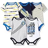 PUMA Baby Boys' Five Pack Bodysuit Set