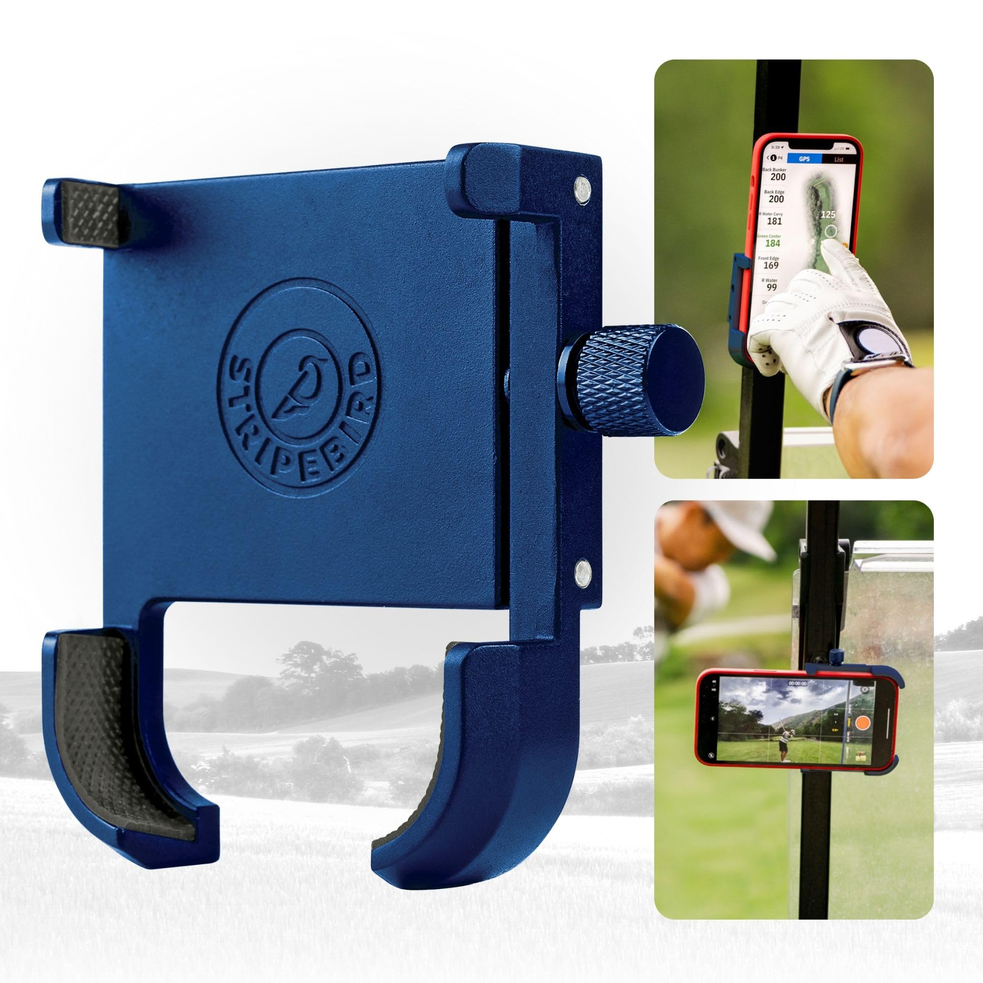 Stripebird Original Golf Cart Phone Holder (Blue) Cell