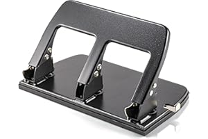 Officemate Medium Duty 3 Hole Punch with Ergonomic Handle, 30 Sheet Capacity, Black (90088)