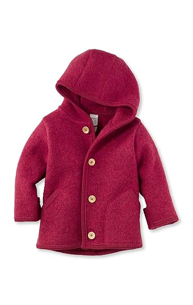 hessnatur Baby Mädchen und Jungen Unisex Walkjacke aus Reiner Bio-Merinowolle