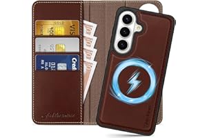 SHIELDON Wallet Case for Galaxy S26 6.3-inch 5G, 2-in-1 Detachable, Genuine Leather, Wireless Charging, Magnetic, RFID Blocki