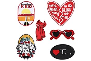 GIURKUU 6 Pcs Singer Embroidered Patches, Iron on Sew on Music Appliques Patch, Funny Fashion Patch for Clothing, Jeans, Dress, Jackets, Hats, Perfect Gifts for Music Fans