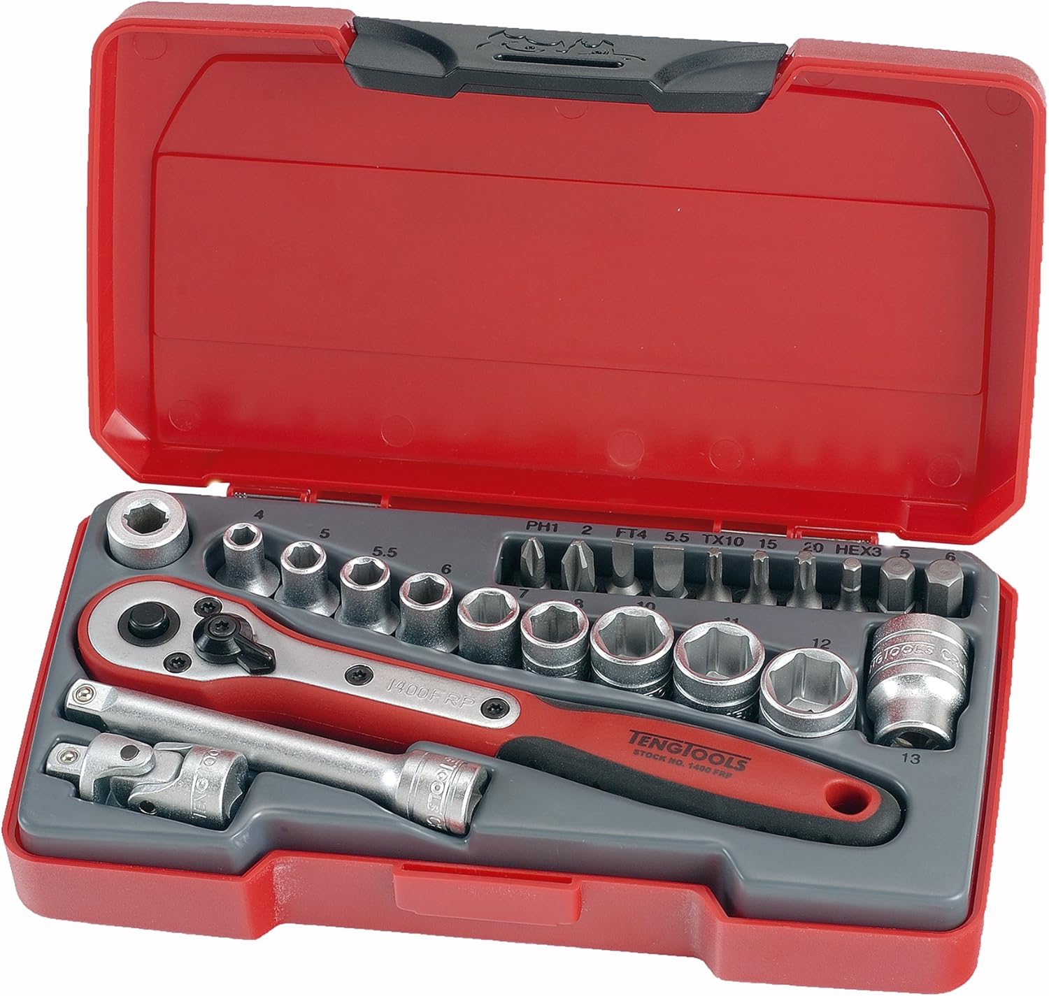 Teng T1424 1/4-inch Socket Set Metric Drive (24 Pieces), Variety pack
