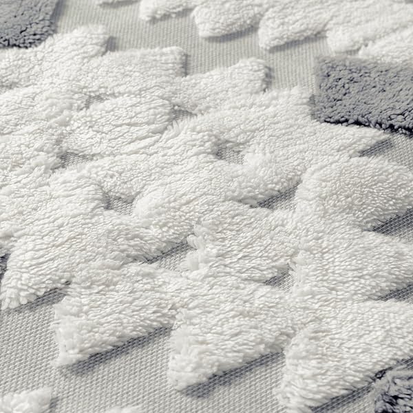 PURECOZY MOROCCAN 5X7 AREA RUG FOR LIVING ROOM BLUE GREY WASHABLE CHECKERED SHAG BEDROOM CARPET NON SLIP SOFT NEUTRAL BOHO MODERN THROW RUG FOR OFFICE KITCHEN DINING ROOM NURSERY
