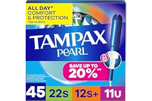 Tampax Pearl Tampons Multipack, with LeakGuard Braid, Super/Super Plus/Ultra Absorbency, Up to 100% Leak and Odor Free Protec