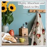Muldale Floral Oven Mitt Pot Holder Set 5pc Linen Kitchen Towels Vintage Royal view 6