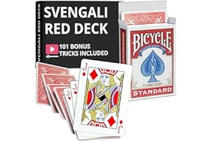 Ted's Sterling Magic Precision Red Rider Back Bicycle Svengali Deck with Instructions for 100+ Tricks (Jack of Diamonds)