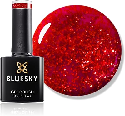 Bluesky Gel Nail Polish Santa Red Dream BSH028 Glitter Long Lasting Chip