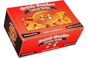 Brittle Brothers Cashew Brittle - 8 oz. Box : Voted #1-4x’s more Nuts - Gift Pack Cashew Pecan Bacon Corporate Christmas Mother Father Chocolate