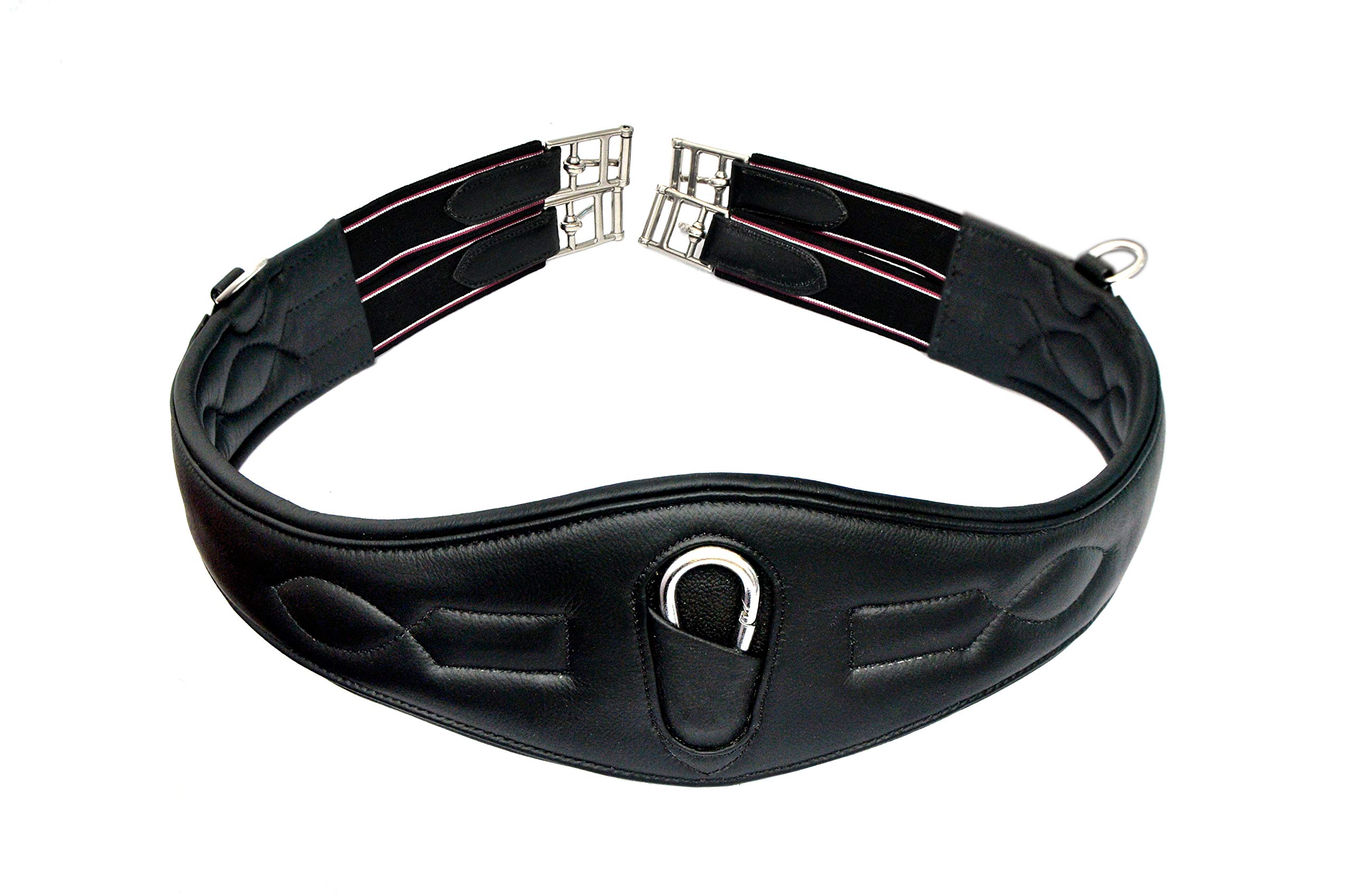 Equipride ALL PURPOSE GIRTH SUPERSOFT ANATOMICAL GIRTH MADE ON COW LEATHER (140 cm, Black)