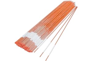 Hourleey 20 Pack 48" Reflective Driveway Markers, 5/16 Inch Dia Snow Stakes with Fiberglass Pole & Hammer Cap, Visibility Safety Markers Reflective Strip for Snow Plowing and Landscape
