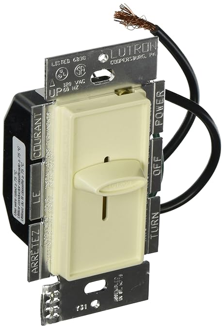 Lutron Lutron S-1000-AL Skylark 1000-Watt Single Pole Slide-To-Off