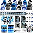 126 PCS Video Game Party Favors, Gaming Birthday Party Favors with Drawstring Bags VIP Pass Tickets Stamper Keychain Notebook Game On Party Favor Bags Gamer Party Supplies for Kids Adult