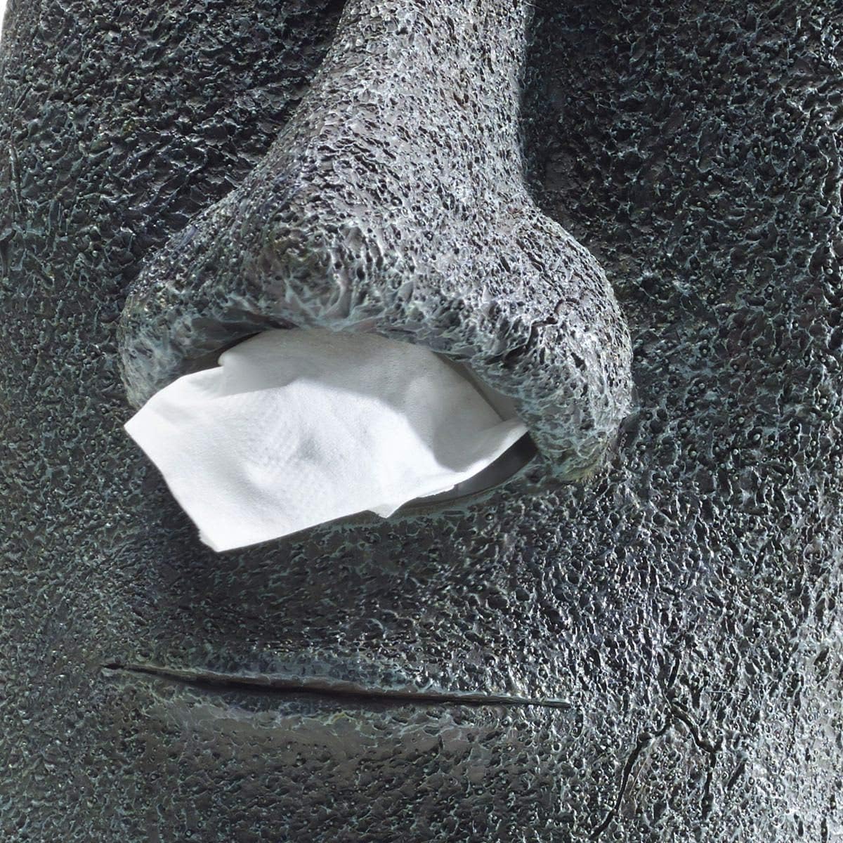 Rotary Hero - Moai Tissue Box Holder - Grey - 31.5x18x19cm - Image 5
