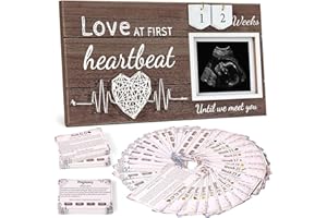 Garybank New Mom Gifts 2024- Love at First Sight Ultrasound Picture Frame, w/ Weekly Pregnancy Milestone Cards & Pregnant Activities Cards, Gender Reveal Pregnancy Gifts for Pregnant Women from Sister