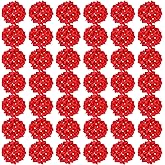 Auihiay 64pcs Hydrangea Artificial Flowers, Red Fake Hydrangea Flowers with Stems, Artificial Hydrangea Flowers for Wedding Centerpieces, Home Garden Party Decoration (Red)