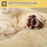 KSIIA Calming Dog Crate Bed Large 90x60cm Fluffy Washable Beige view 5