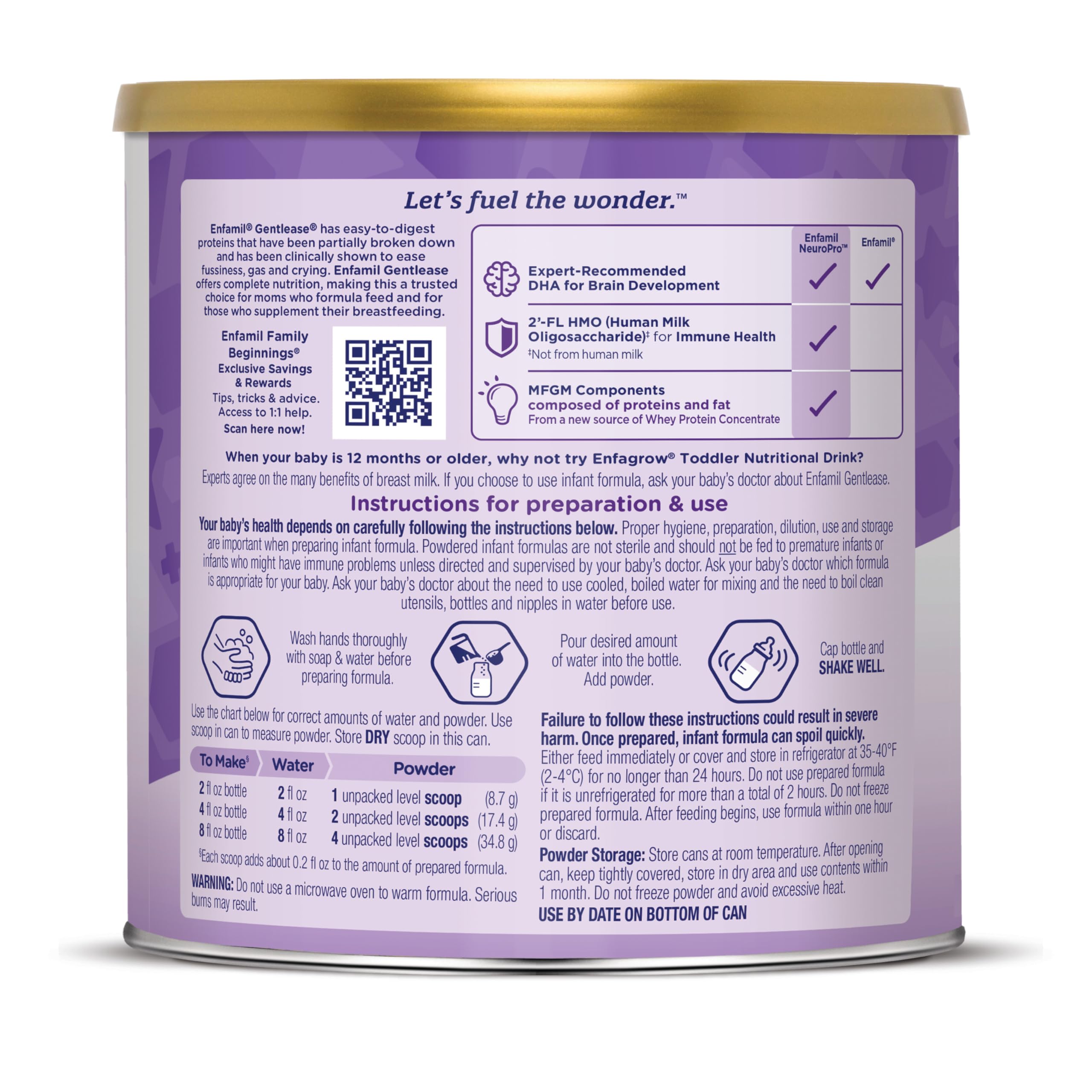 Enfamil Gentlease Easy to Digest Baby Formula, Brain Supporting DHA, for easing Fussiness, Gas, Crying and Spit-up, 19.9 Oz Can