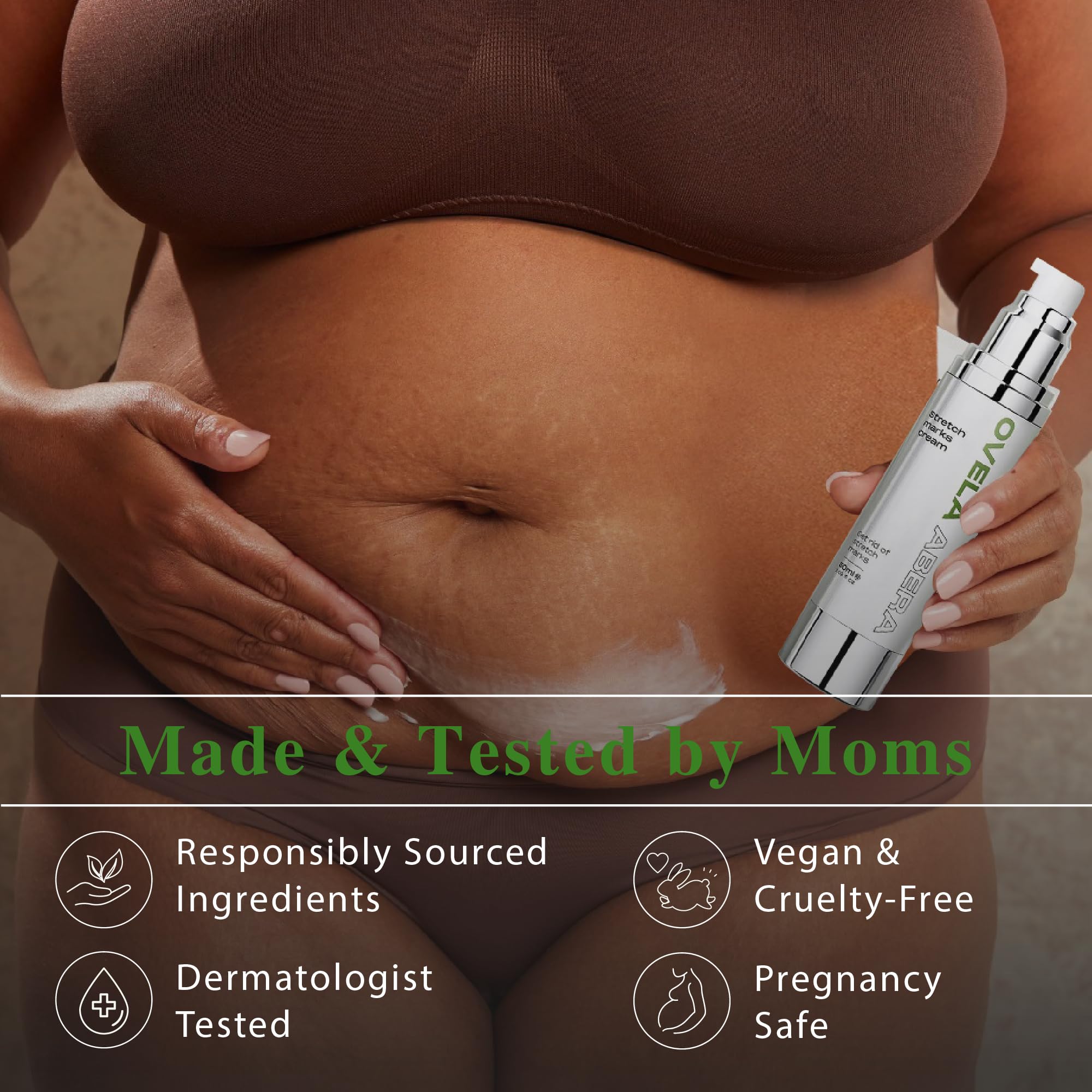 Abera Maternity Stretch Mark Cream for Pregnancy and Weight Fluctuations, Stretch Mark Treatment Pregnancy Must Haves, Deep Stretch Mark Removal