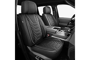 FREESOO Tundra Seat Covers 2026 2025 2024 2023 2022 Full Set, Fit for Toyota Tundra Crewmax Double Cab, Custom Truck Seat Covers with Waterproof Faux Leather Black