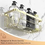 KEGII Gold Shower Caddy Shelf No Drilling Adhesive Bathroom Organizer view 4