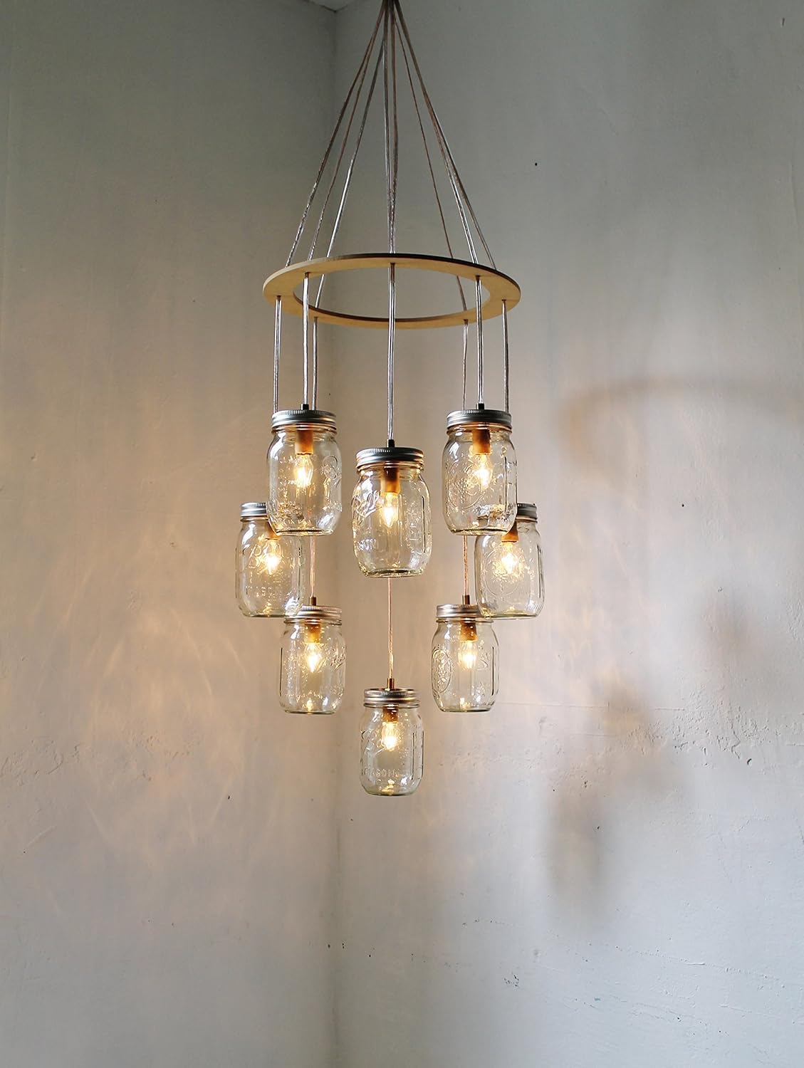 Mason jar chandelier