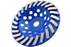ACTINTOOL 7 in. x 7/8-5/8 in. Non Threaded 24 Segments 7 Inch Concrete Grinding Wheel, Diamond Cup Wheel for Granite Marble Concrete (7/8"-5/8" Non-Threaded)