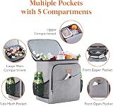 Lifewit 26L Insulated Cooler Backpack 34-Can Leakproof Picnic Gray view 4