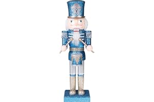 Clever Creations Blue Drummer 14 Inch Traditional Wooden Nutcracker, Festive Christmas Décor for Shelves and Tables