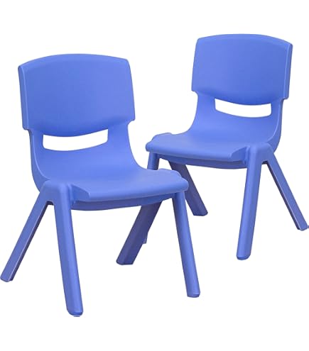 Amazon.com: Flash Furniture Whitney 2 Pack Blue Plastic Stackable