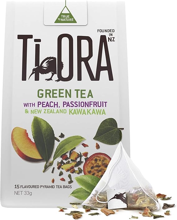 Ti Ora Green Tea with Peach, Passionfruit & New Zealand Kawakawa 4