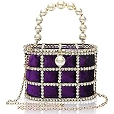 CARIEDO Evening Handbag Women Clutch Purses with Pearl Diamonds for Wedding Prom Birthday Party Dinner Accessories | with Pearl Diamonds, for Wedding, Prom, Birthday Party, Dinner, Accessories