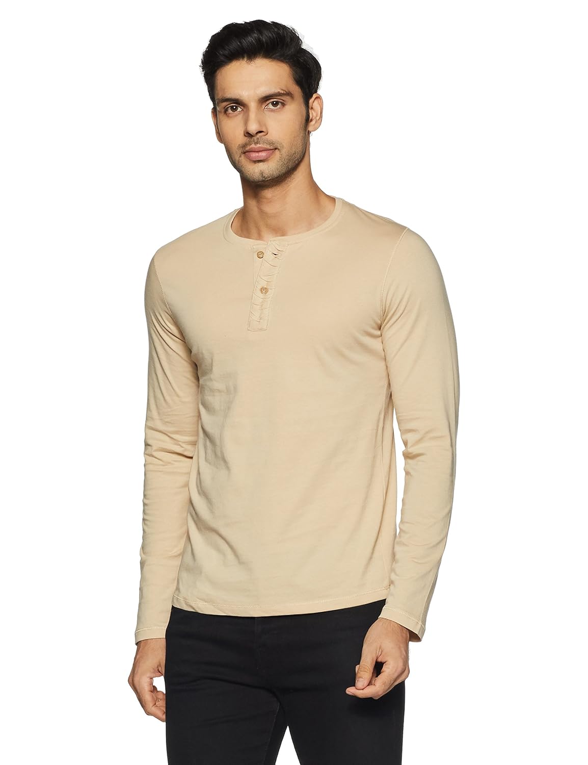 qube by fort collins men's solid regular fit t-shirt