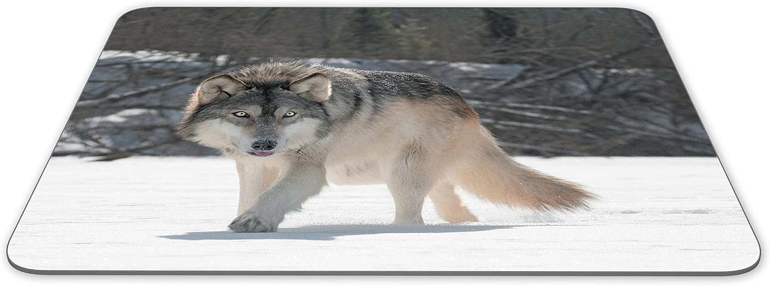 Wild Wolf Mouse Mat Pad - Animal Wolves Predator Computer #13159, Multicolor - Image 3