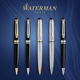 Waterman Expert Ballpoint Pen Gloss Black Gold Trim Medium Blue Ink Gift Box view 7