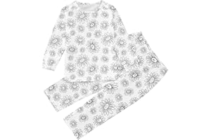 AKSUEJEOW White Paint Suit Kids DIY Hand Painted Colorable Tops and Pants Set Boys Girls Funny Coloring 2 Piece Sets