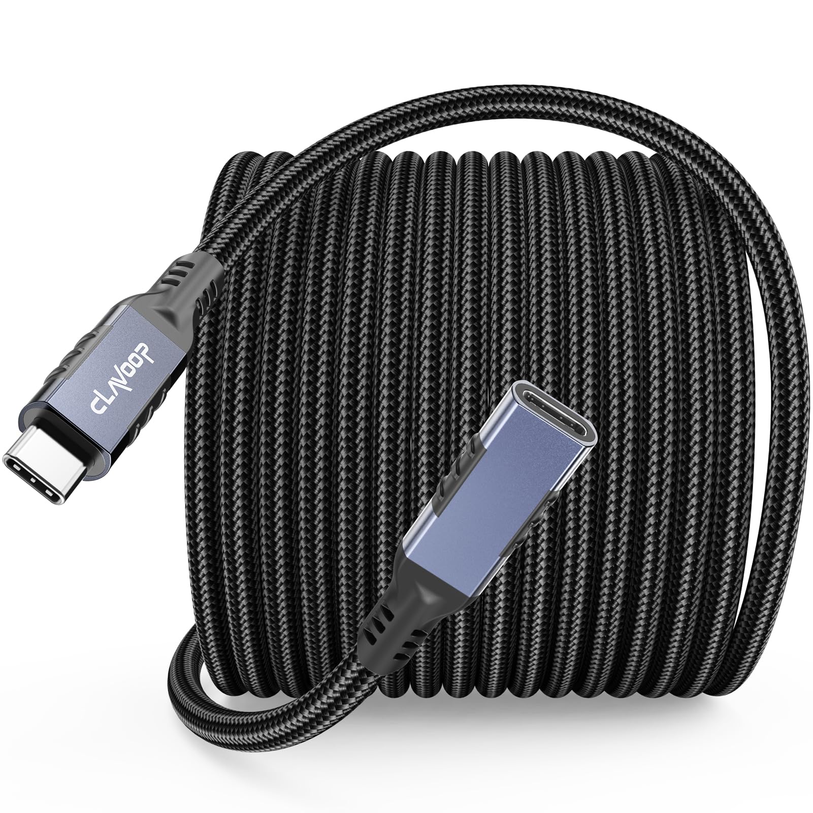 Photo 1 of USB C Extension Cable 20ft Long, Upgraded 4K@60Hz Monitor & 100W Charging & 10Gbps Data Transfer USB-C Extender Male to Female USBC 3.2 Gen2 Type C Cord Braided for Laptop Tablet Mobile Phone and More