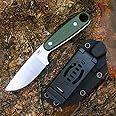 WATCHMAN W204 Fixed Blade Knife 14C28N Blade Steel Micarta Handle with Kydex Sheaths for Outdoor Activities Camping